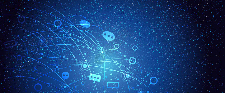 讨论工作全球信息科技蓝色背景设计图片