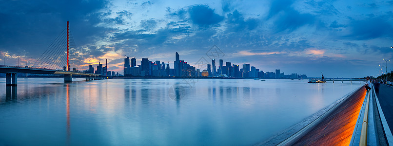 水夜景钱塘江风光背景