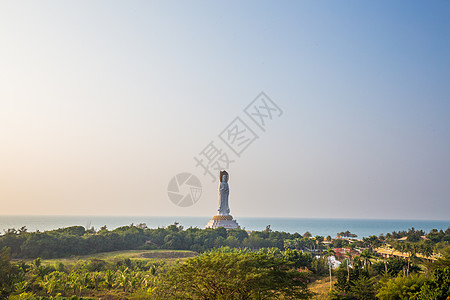 海南三亚南海观音背景