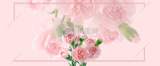 七夕情人节花朵BANNER边框背景图片