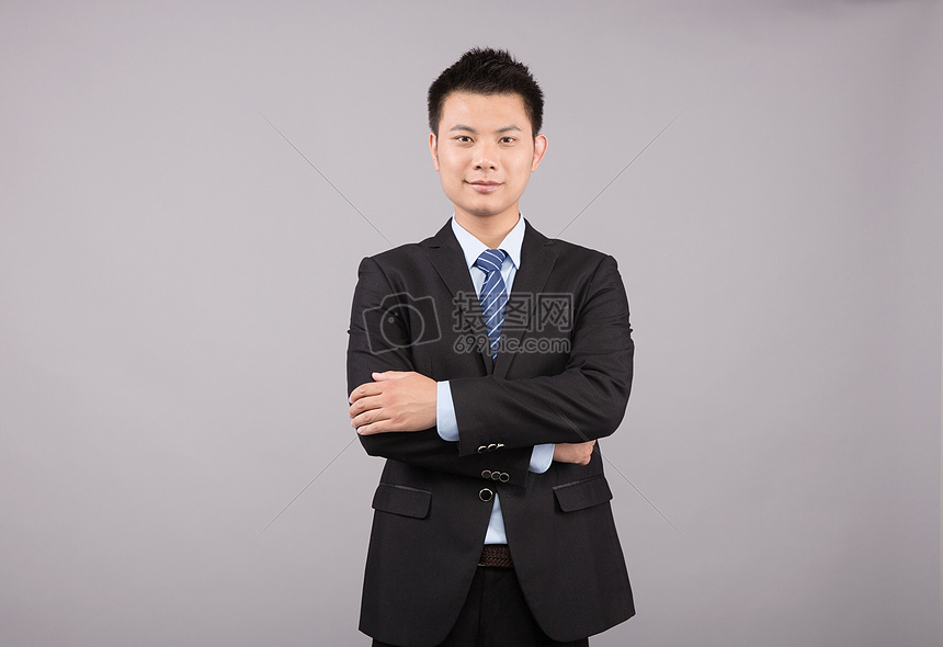 商业成功人士人像思考手势