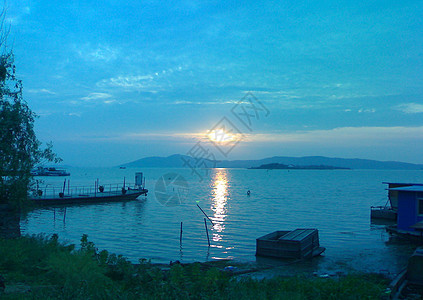 太湖仙岛无锡太湖早上背景