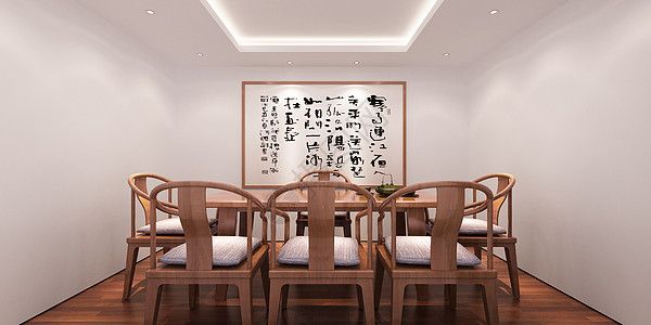 中式木椅禅意茶室背景