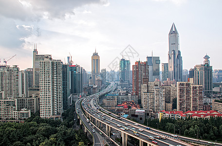 高架交通上海城市背景