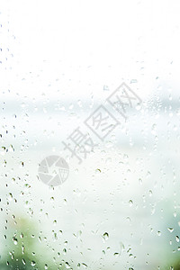夏插画夏日雨后沾满水滴的玻璃背景