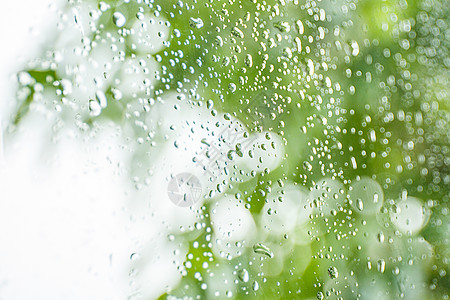 玻璃雨夏日雨后沾满水滴的玻璃背景