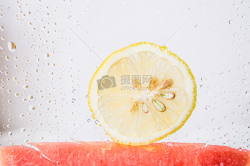 创意西瓜柠檬组合图片