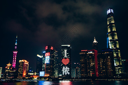 名建筑素材上海外滩夜景背景