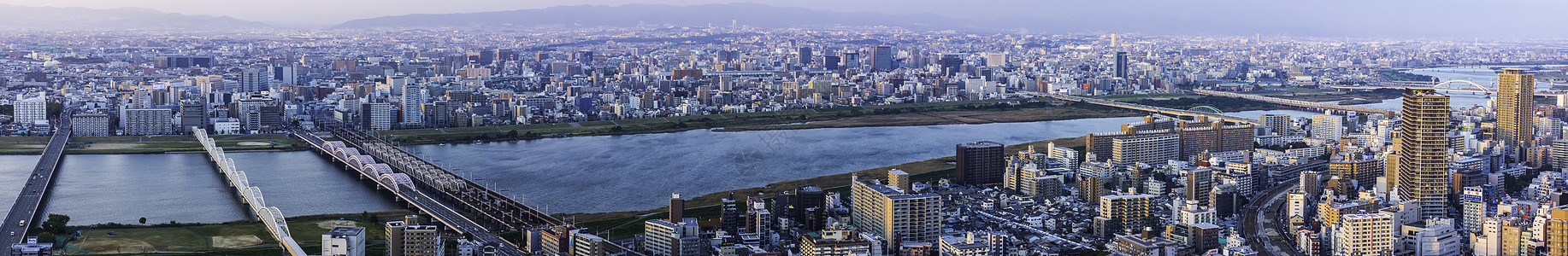 河城市大阪城市景观背景