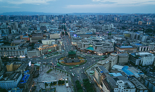 西安cbd西安钟鼓楼地标背景