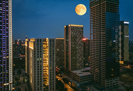 城市高楼夜景航拍豪华高清图片素材