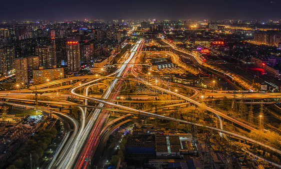 中国北京城市立交桥夜景图片