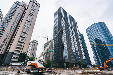 施工城市建筑工地环境背景