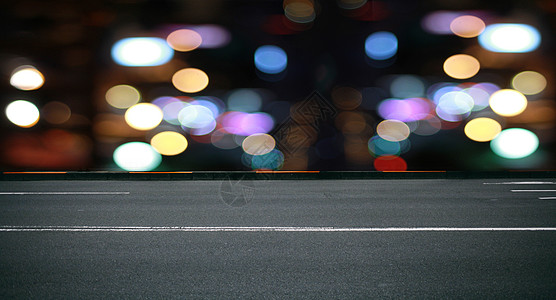 商务高端夜晚的霓虹于马路设计图片