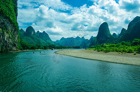 桂林山水阳朔漓江美景背景