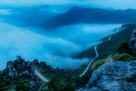 朦胧光括苍山云海背景