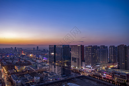 夜景城市天际线青岛高清图片