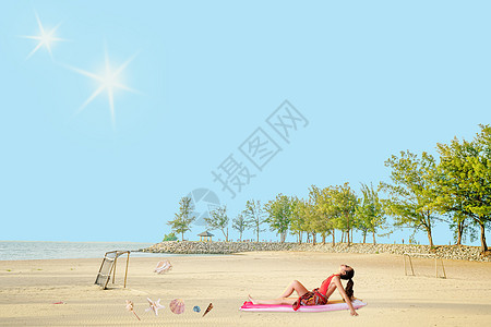 夏日海滩背景图片