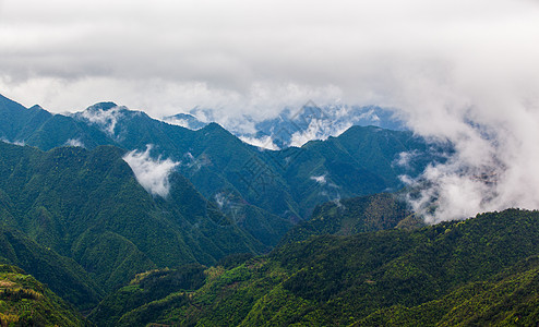 云雾山顶山顶眺望高清图片