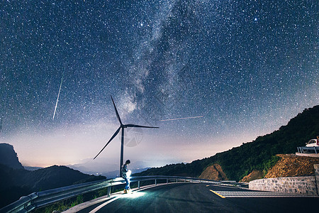 蓝色科技蓝色放射流星雨高清图片