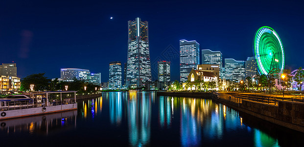 日本城市夜景横滨夜景背景