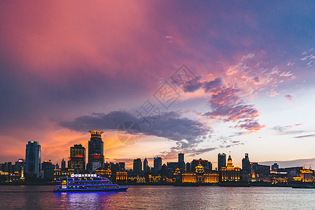 上海风景城市高楼夜景背景