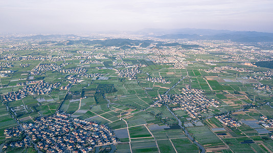 全面小康社会航拍江南田野背景