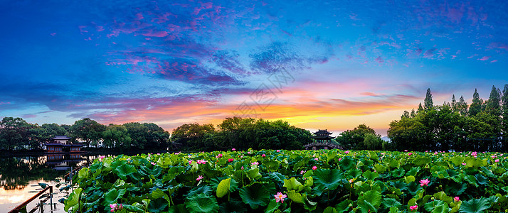 夏季天空清西湖十八景之三玉带晴虹背景