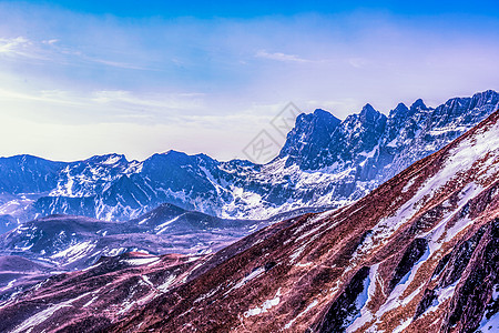 雪山山峰东川瑰丽的雪山风光背景