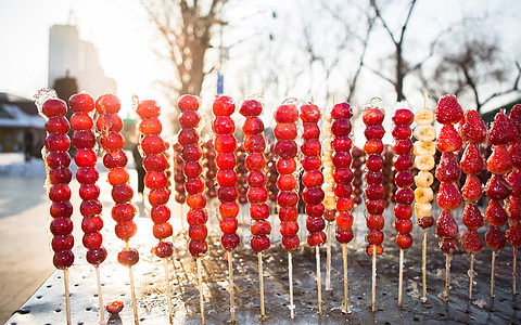 中国传统饮食童年记忆糖葫芦背景