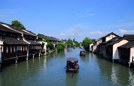 乡村小镇乌镇水乡背景