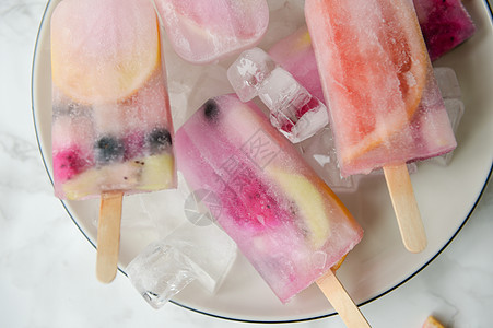 夏日水果棒冰背景图片