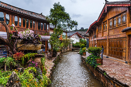 古镇旅游丽江古城背景