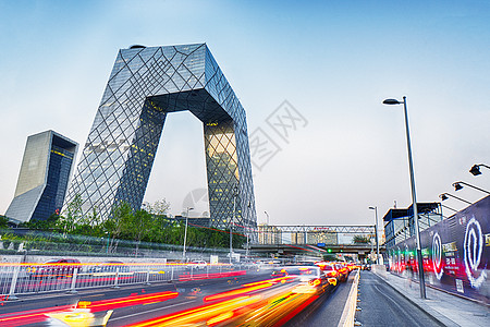 北京车流北京中央电视台街景背景