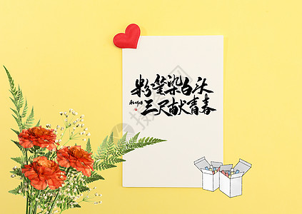 教师节百合花边框背景图片