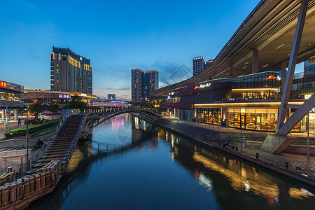 苏州著名景点苏州夜景背景