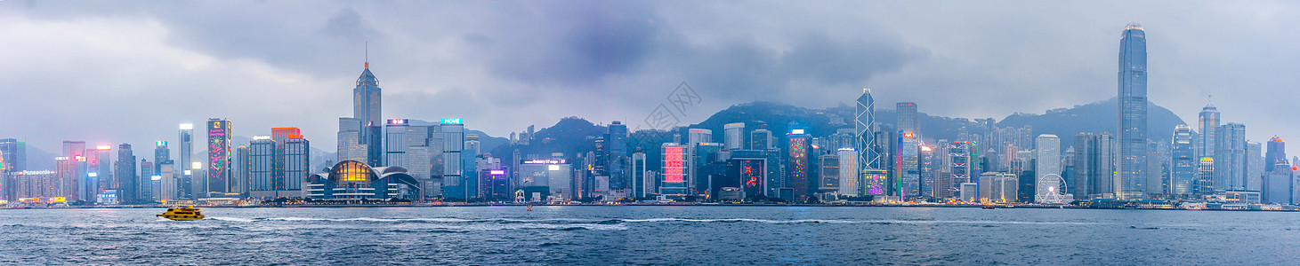 维多利亚湾香港全景高清图片