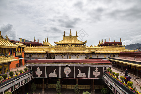 西藏大昭寺西藏拉萨大昭寺风光背景