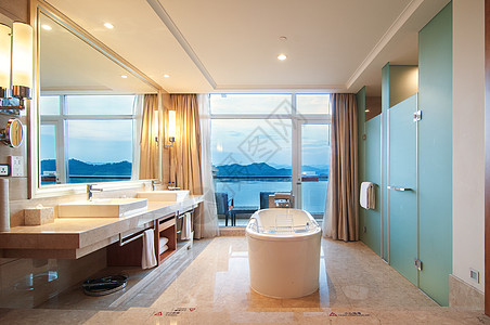 浴室镜子豪华酒店房间背景