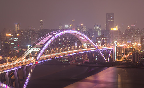 松浦大桥卢浦大桥夜景背景