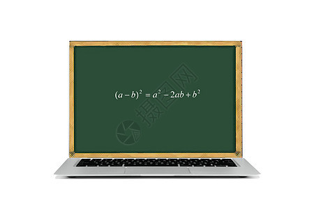 创意笔记本电脑黑板背景图片