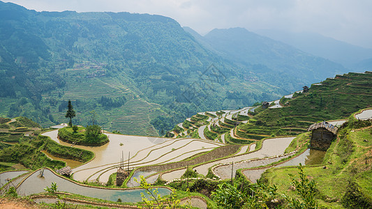 贵州梯田黔东南风光背景