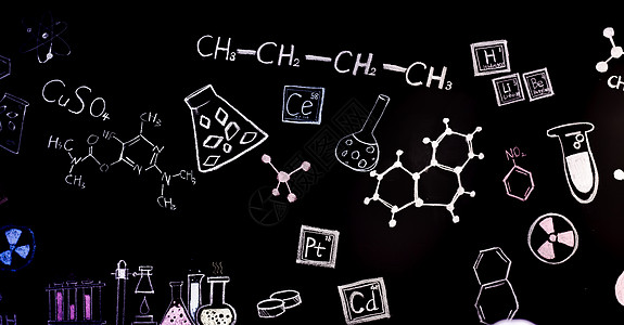 校园元素化学分子背景