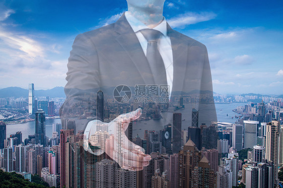 城市剪影上的成功人士图片素材_免费下载_jpg图片格式