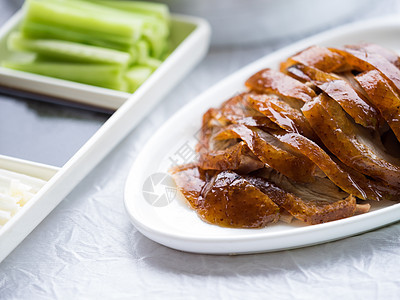名菜北京烤鸭京葱高清图片素材