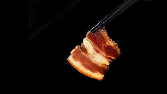 切片的腊肉瘦肉烟熏肉高清图片