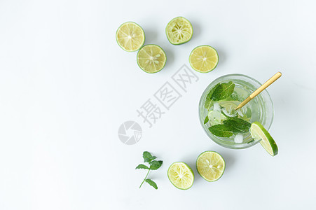 青柠饮料夏日mojito背景