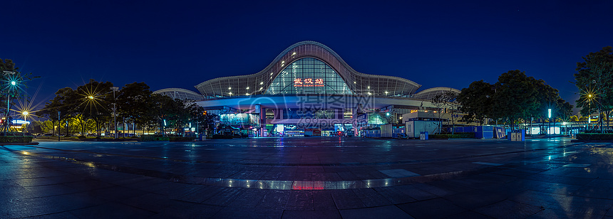 中国第一高铁站武汉站夜景全貌图片素材_免费下载_jpg图片格式_VRF高清图片500491980