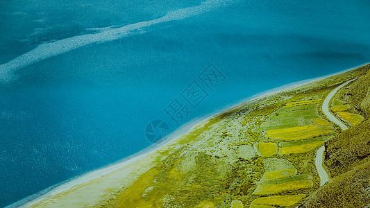 西藏羊湖蓝宝石色调高清图片