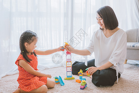 居家生活温馨家庭母女亲子教育背景